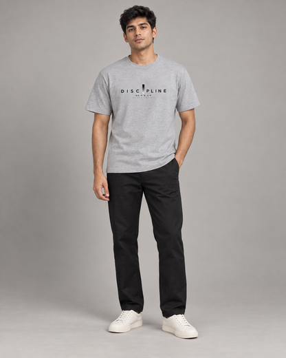 Noir & Lin DISCIPLINE Graphic T-Shirt in Grey Melange - lifestyle mockup