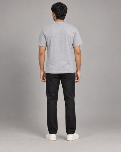 Noir & Lin DISCIPLINE Graphic T-Shirt in Grey Melange - lifestyle mockup