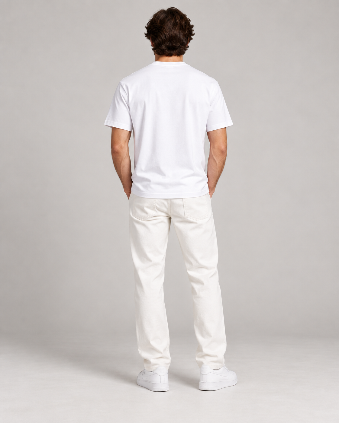 RISE unisex Supima cotton t-shirt in white, back view