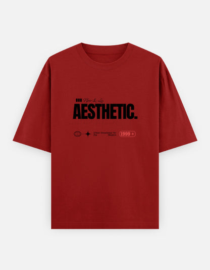 Aesthetic Oversized T-Shirt – Noir & Lin India Red