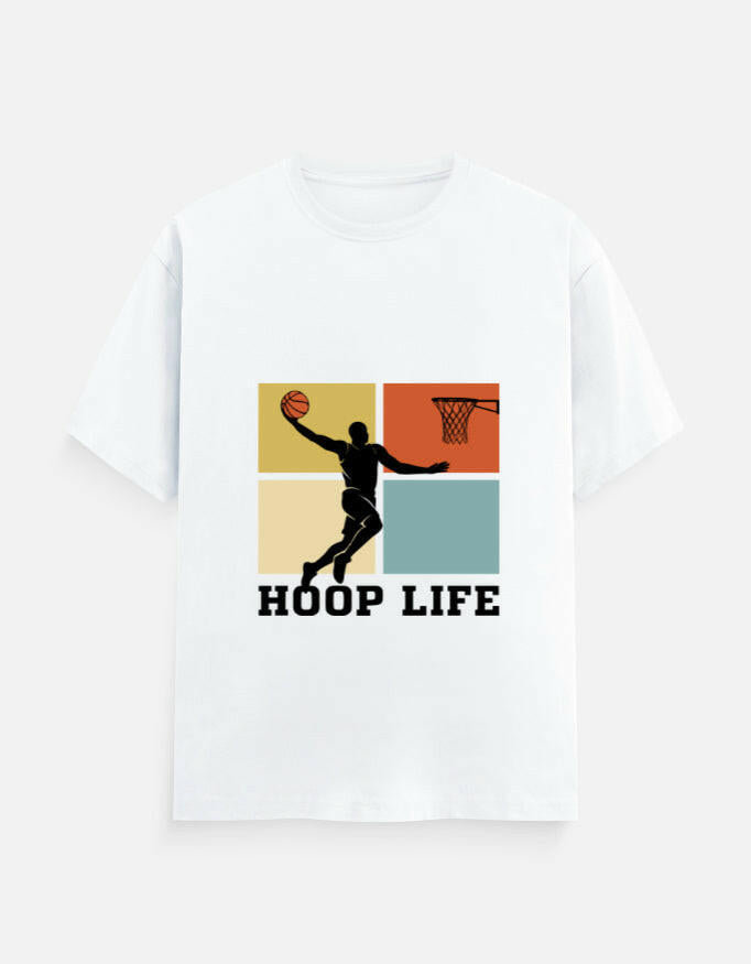 Hoop Life T-Shirt – Noir & Lin India White
