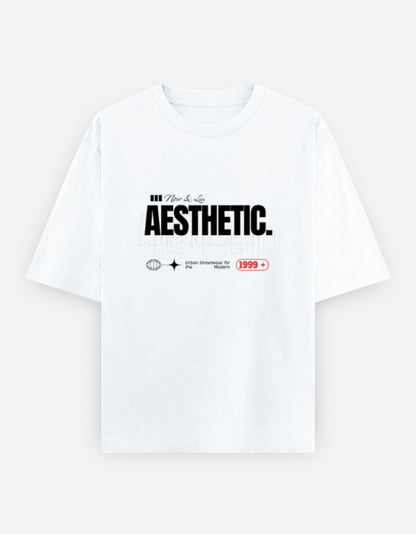 Aesthetic Oversized T-Shirt – Noir & Lin India White