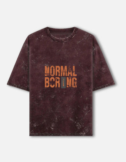 Normal is Boring - Acid-Wash Oversized Tee – Noir & Lin India Maroon