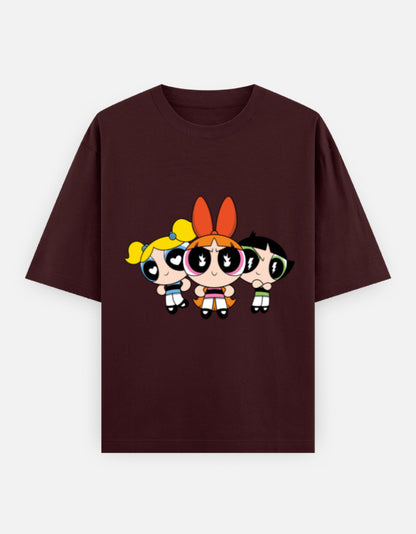 Powerpuff Girls Front & Back Print – Noir & Lin India Maroon