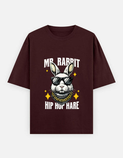Mr. Rabbit Hip Hop Hare Oversized T-Shirt – Noir & Lin India Maroon