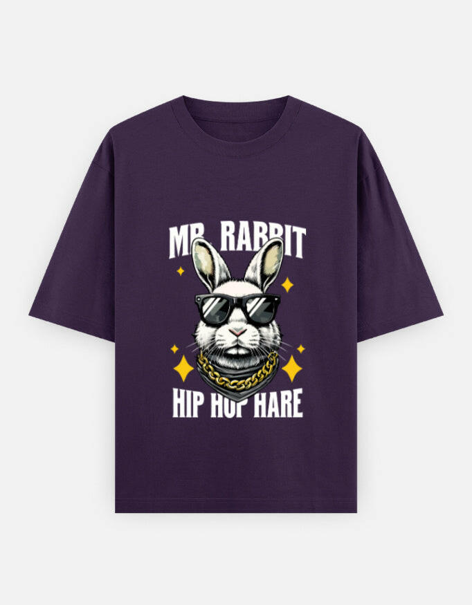 Mr. Rabbit Hip Hop Hare Oversized T-Shirt – Noir & Lin India Purple