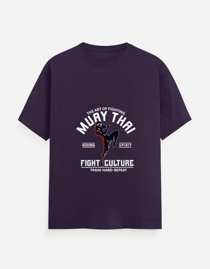 Muay Thai Fight Culture Graphic T-Shirt – Noir & Lin India Purple