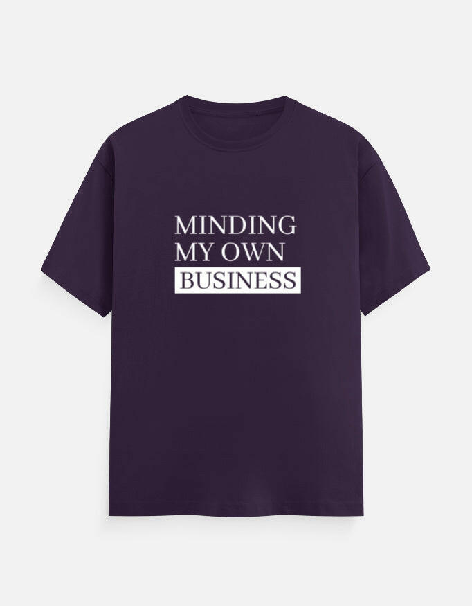 Minding My Own Business Tee – Unisex Regular Fit – Noir & Lin India Purple