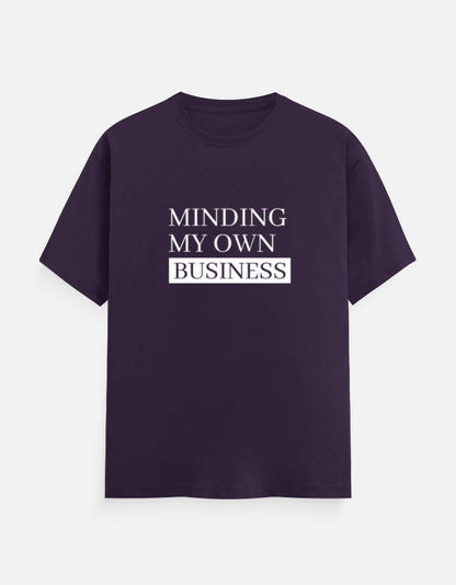 Minding My Own Business Tee – Unisex Regular Fit – Noir & Lin India Purple