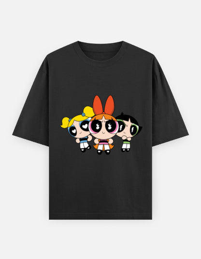 Powerpuff Girls Front & Back Print – Noir & Lin India Black