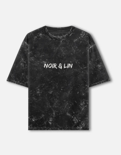 Noir & Lin Signature - Acid-Wash Oversized Tee – Noir & Lin India Black
