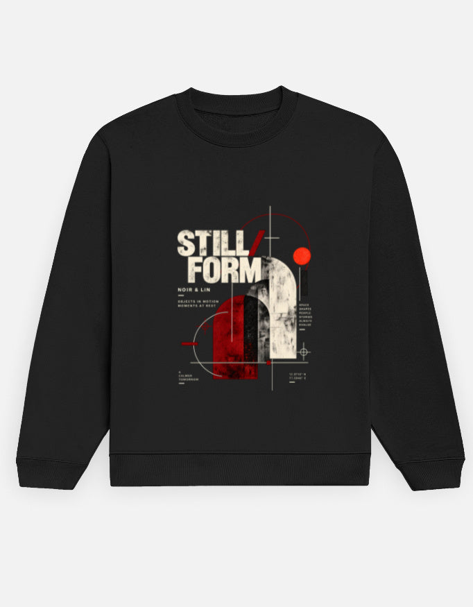 Noir & Lin Still Form Sweatshirt in Black - front view