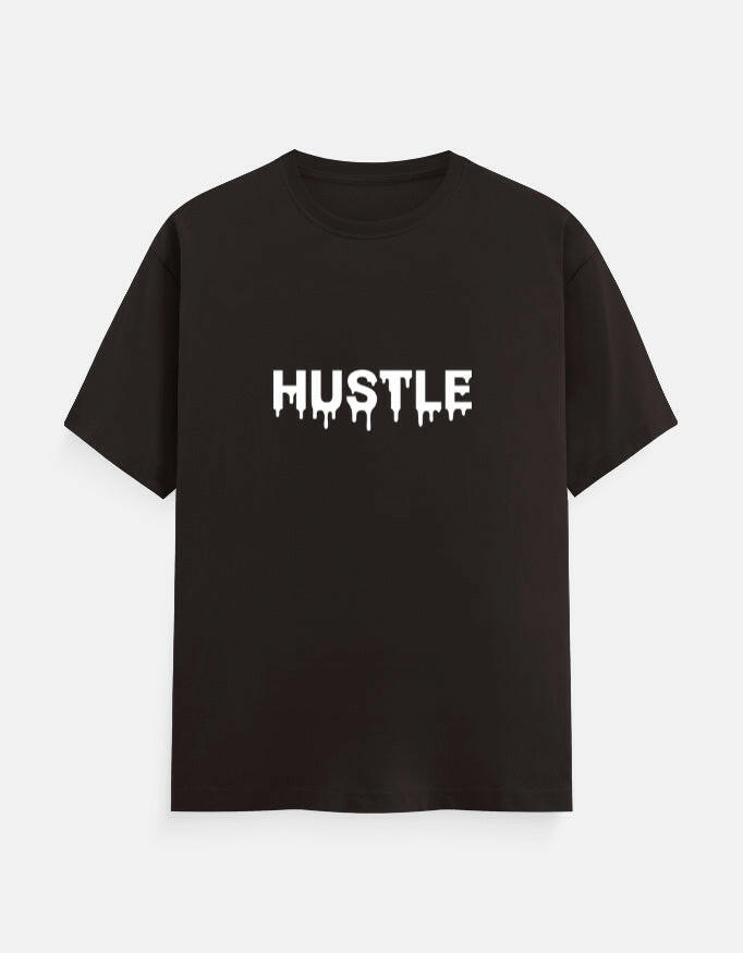 HUSTLE Drip - Vinyl Print - Unisex Regular Fit - Puff Grey – Noir & Lin India Coffee Brown