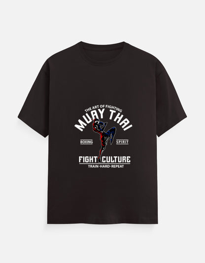 Muay Thai Fight Culture Graphic T-Shirt – Noir & Lin India Coffee Brown