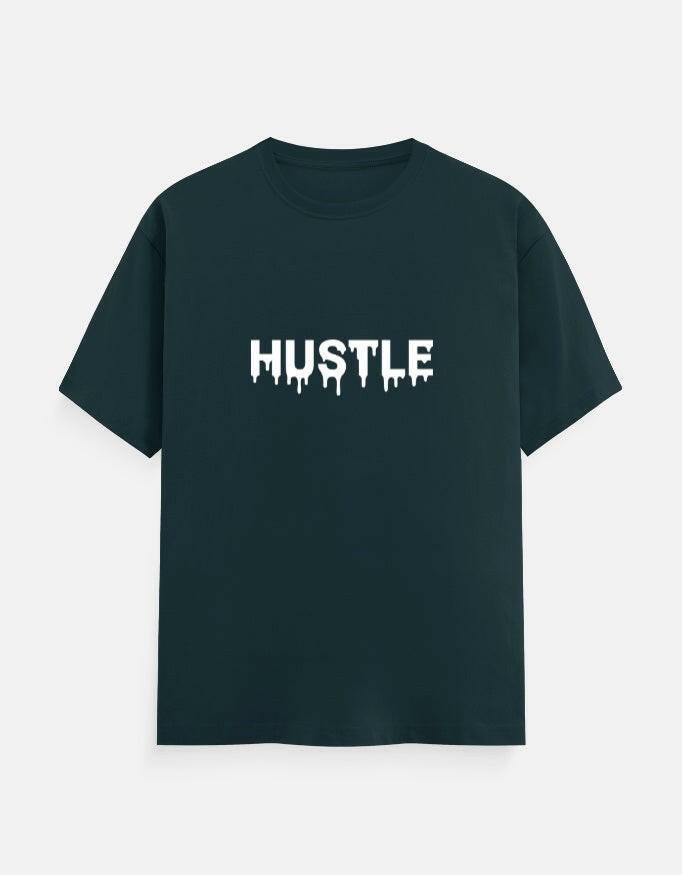 HUSTLE Drip - Vinyl Print - Unisex Regular Fit - Puff Grey – Noir & Lin India Petrol Blue