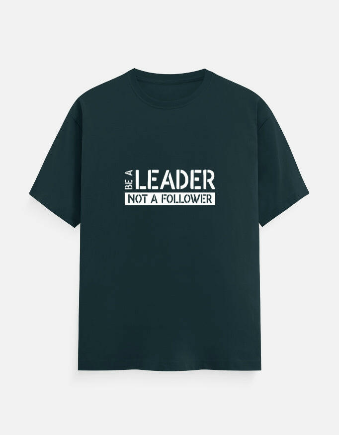 BE A LEADER Unisex T-Shirt – Noir & Lin India Petrol Blue
