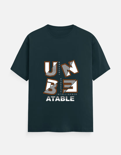 Unbeatable Graphic T‑Shirt – Noir & Lin India Petrol Blue