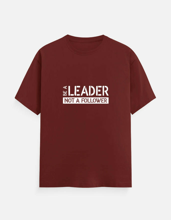BE A LEADER Unisex T-Shirt – Noir & Lin India Brick Red