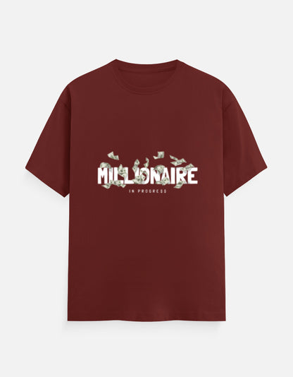 Millionaire In Progress Graphic T-Shirt – Noir & Lin India Brick Red