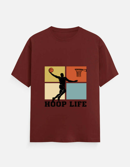 Hoop Life T-Shirt – Noir & Lin India Brick Red