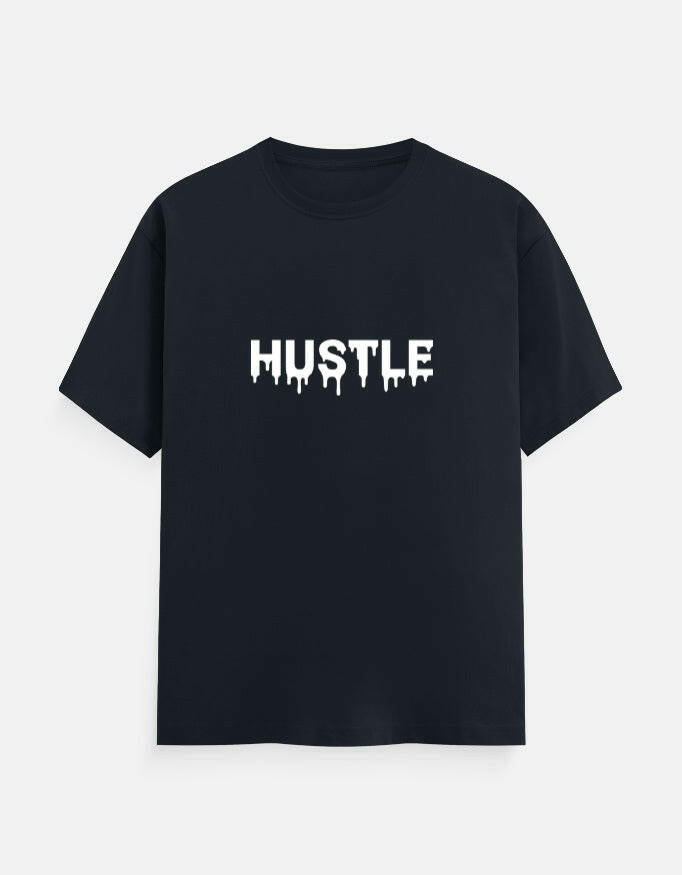 HUSTLE Drip - Vinyl Print - Unisex Regular Fit - Puff Grey – Noir & Lin India Navy Blue