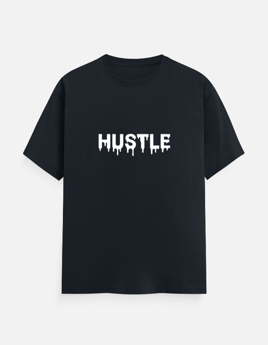 HUSTLE Drip - Vinyl Print - Unisex Regular Fit - Puff Grey – Noir & Lin India Navy Blue