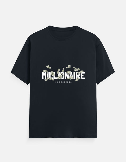 Millionaire In Progress Graphic T-Shirt – Noir & Lin India Navy Blue