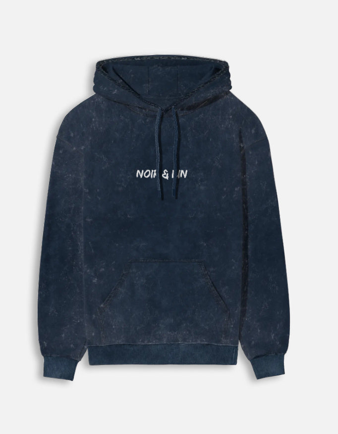 Noir & Lin Classic Acid Washed Hoodie - Navy Blue | Noir & Lin