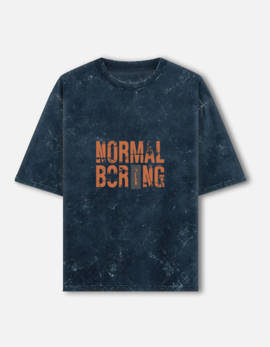 Normal is Boring - Acid-Wash Oversized Tee – Noir & Lin India Navy Blue