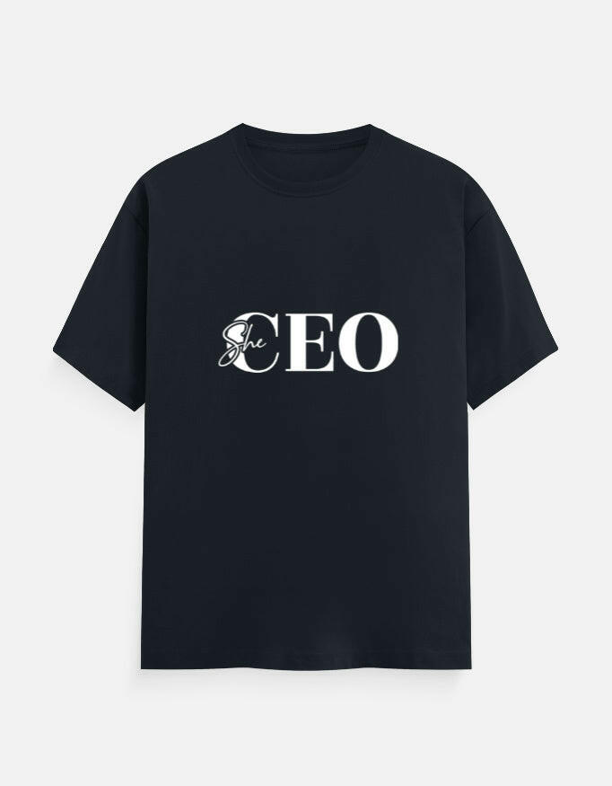 She CEO Classic Crew T-Shirt – Noir & Lin India Navy Blue