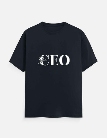 She CEO Classic Crew T-Shirt – Noir & Lin India Navy Blue