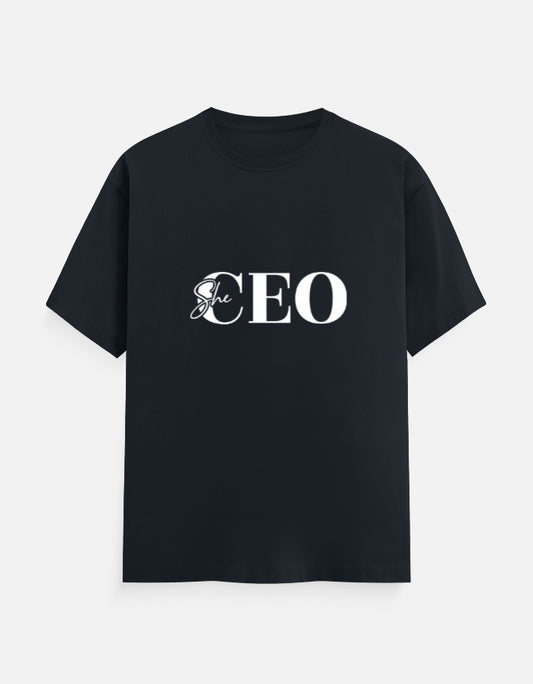 She CEO Classic Crew T-Shirt – Noir & Lin India Navy Blue