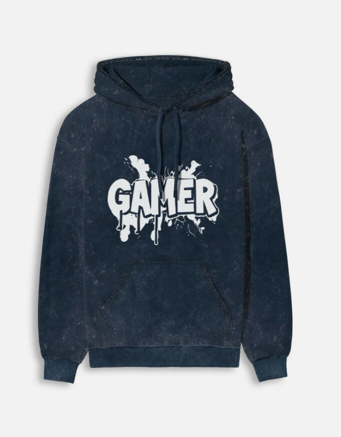 Gamer Acid Washed Hoodie – Noir & Lin India Navy Blue