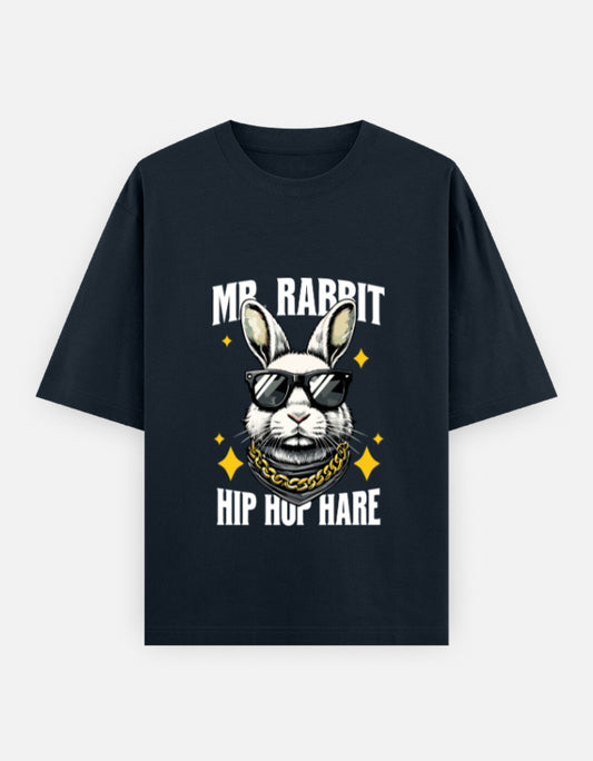 Mr. Rabbit Hip Hop Hare Oversized T-Shirt – Noir & Lin India Navy Blue