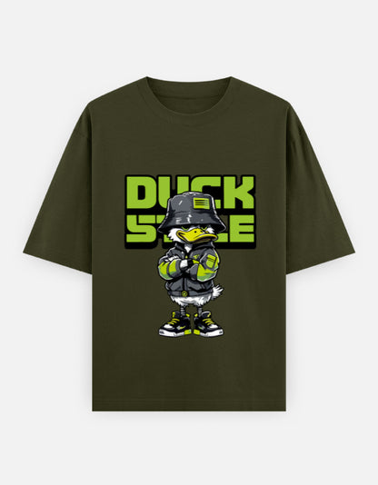 Duck Style Oversized Heavyweight T-Shirt – Noir & Lin India Olive Green