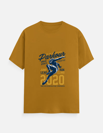 Parkour 2020 Graphic T-Shirt – Noir & Lin India Mustard Yellow