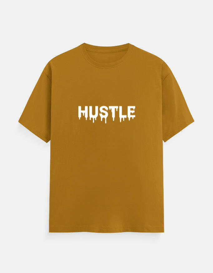 HUSTLE Drip - Vinyl Print - Unisex Regular Fit - Puff Grey – Noir & Lin India Mustard Yellow