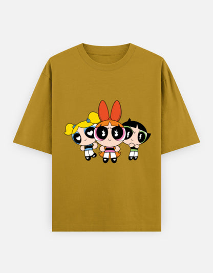Powerpuff Girls Front & Back Print – Noir & Lin India Mustard Yellow