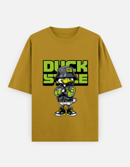 Duck Style Oversized Heavyweight T-Shirt – Noir & Lin India Mustard Yellow