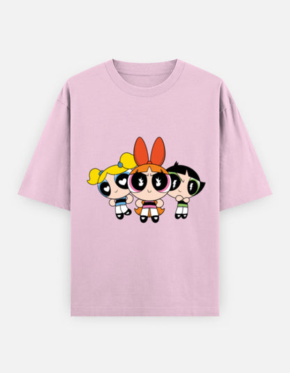 Powerpuff Girls Front & Back Print – Noir & Lin India Light Baby Pink