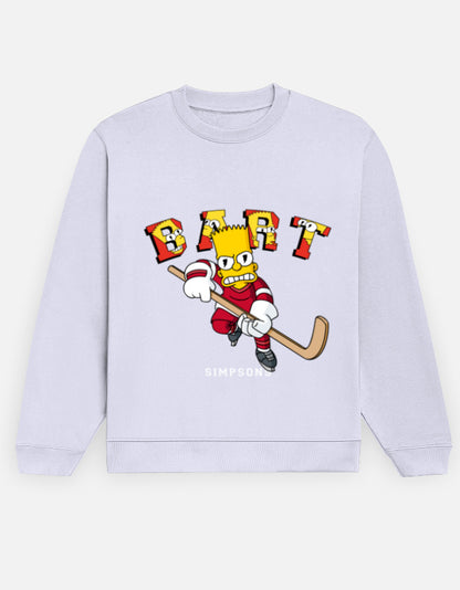 Bart Hockey – Simpsons Graphic Sweatshirt – Noir & Lin India Lavender