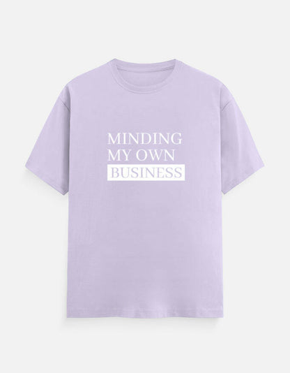 Minding My Own Business Tee – Unisex Regular Fit – Noir & Lin India Lavender