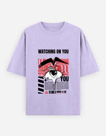Watching On You Oversized T-Shirt – Noir & Lin India Lavender