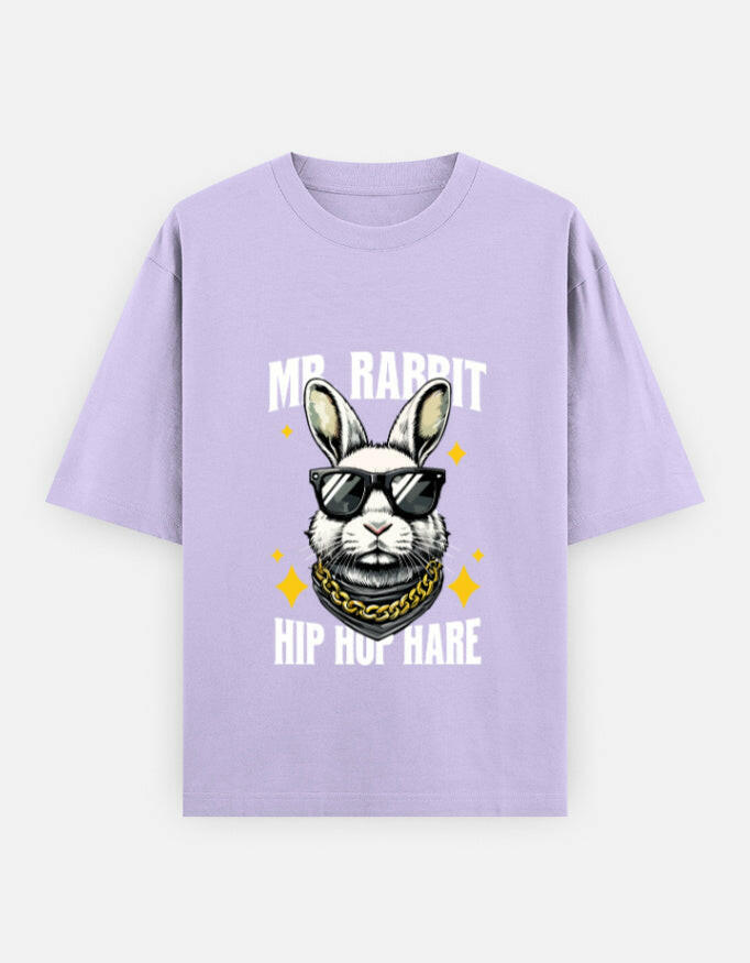 Mr. Rabbit Hip Hop Hare Oversized T-Shirt – Noir & Lin India Lavender