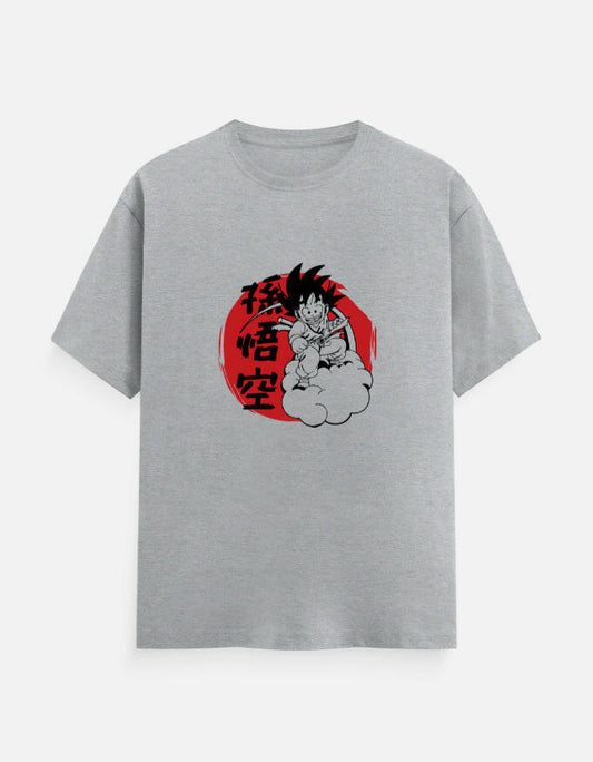 Goku Anime Graphic Crew T-Shirt – Noir & Lin India Grey Melange