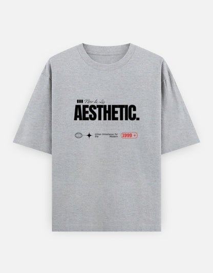 Aesthetic Oversized T-Shirt – Noir & Lin India Grey Melange