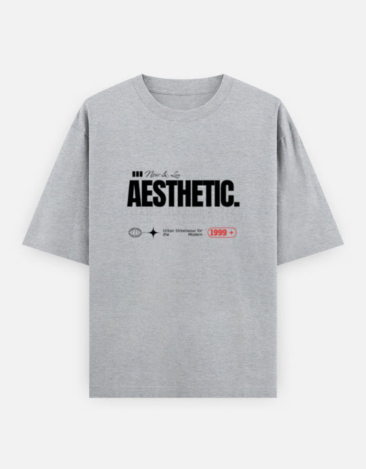 Aesthetic Oversized T-Shirt – Noir & Lin India Grey Melange