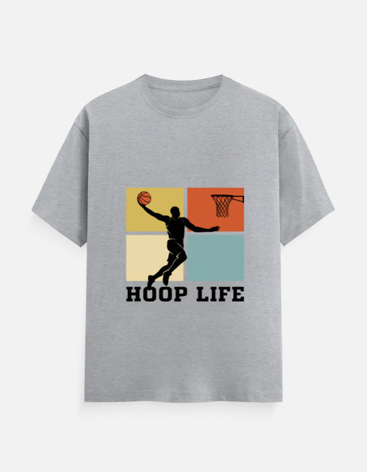 Hoop Life T-Shirt – Noir & Lin India Grey Melange