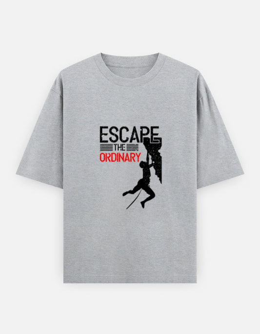 Escape the Ordinary Oversized T‑Shirt – Noir & Lin India Grey Melange