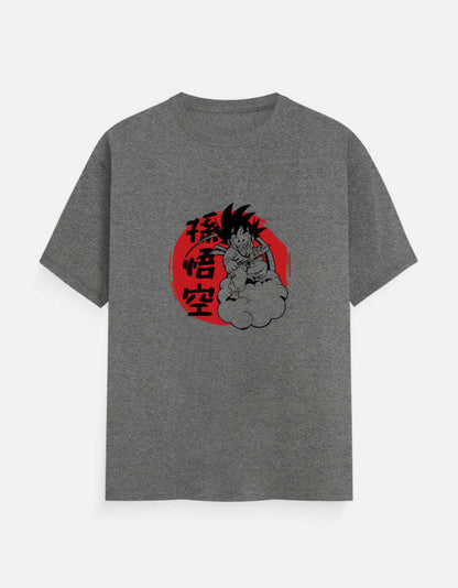 Goku Anime Graphic Crew T-Shirt – Noir & Lin India Charcoal Melange